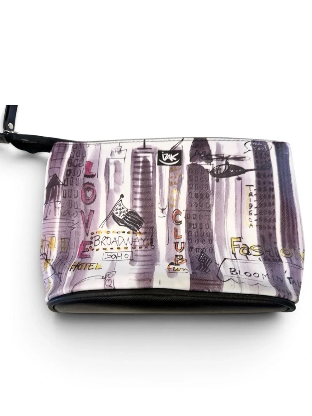 Izak Illustrated Cosmetic Pouch – Purple Sketch Print